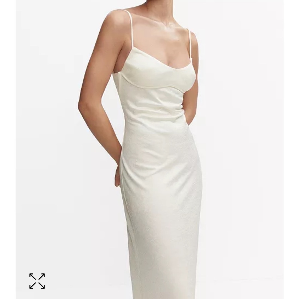 Elegant Cream Spaghetti Strap Dress